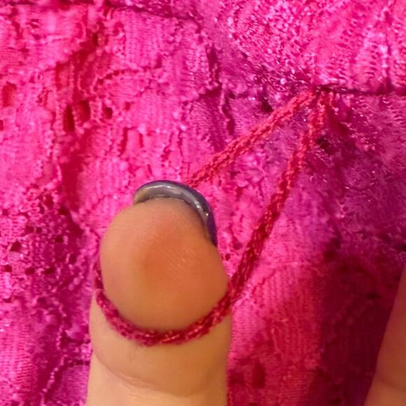 Torrid Pink Lace knee length short sleeve dress with pockets Size 0 or Large - Picture 8 of 10